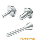 Professional Router Subbase Centering Pin And Cone Set Including Half And Quarter Inch Inside Guides Along With Quarter Outside Guide For Dead On Collet Alignment And Nailed Down Router Template Jobs - silver metal pins