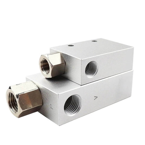 Pneumatic Vacuum Generator Valve With CV10HS 15HS 20HS And 25HS High Negative Venturi Air Exhaust Ejectors, close-up view on fittings and ports.