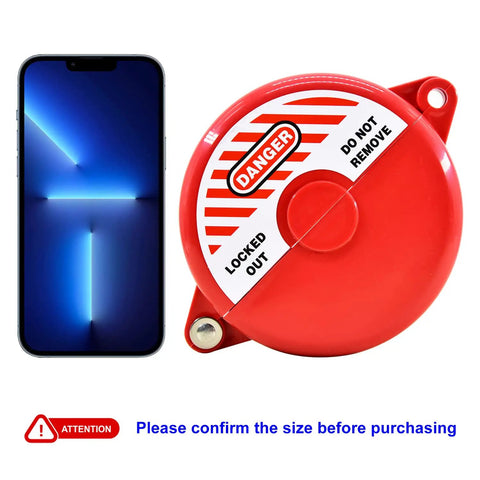 Valve Lockout Device For Water Spigots And Hose Bibs Rotating Plastic Outdoor Protector Padlock Compatible next to smartphone