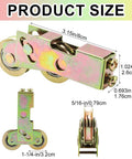 2 Pack Sliding Door Rollers Replacement Kit With 1-1/4 Inch Tandem Wheels Ball Bearing dimensions shown with measurements