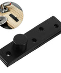 Stainless Steel Full Rotation Pivot Door Hinge For Hidden Cabinets And Bookcases Heavy Duty Pivot Hardware With Eccentric Adjustment Large Black Matte Finish Concealed Design Easy Install