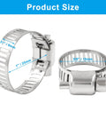 Heavy Duty 20 Pack Five Eighths To One Inch 304 Stainless Steel Hose Clamps Adjustable Worm Gear Pipe Clamps size details
