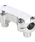 Chrome Harley CNC Aluminum One And A Half Inch Tall Handlebar Risers With One Inch Top Clamp Fits One Inch Harley Bars