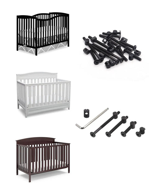 Durable Crib Screws Hardware Replacement Kit For Baby Beds And Furniture Includes M6 Hex Drive Socket Cap Screws