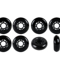 68mm 82A Inline Skate Wheels Black Outdoor Roller Hockey 8 Pack For All Purpose Indoor And Outdoor Skating With 5 Spoke Hub