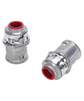 Tool Free Snap In Metal Clad Cable Connectors 3 8 Inch fit, zinc die cast body, designed for half inch knockouts, reusable spring steel.