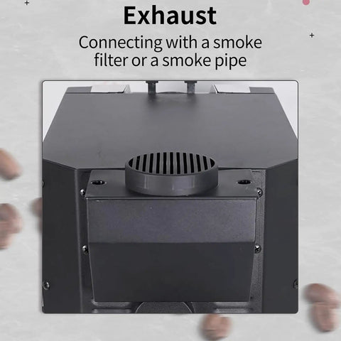Electric Coffee Bean Roaster Makes Mastering Fresh Beans A Breeze With Simple Dual Controls Four Custom Heat Curves Integrated Smoke Vent And Rock Solid Forty Eight Mm Burr Grinder exhaust connection with smoke filter