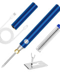 Cordless Soldering Kit With USB Rechargeable Battery, Portable Wireless Soldering Gun Pen, blue design with accessories