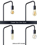 Four bulb options for Industrial Metal Floor Lamp For Living Room And Beyond, Built To Last With A Heavy Duty Stand And Durable Metal Build, UL Certified E26 Socket, ETL Listed, Minimalist Black Lighting For Bedroom, Office, Dorm, And Decor