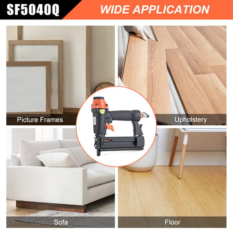 2 In 1 Pneumatic Brad Nailer And Staple Gun For Carpentry Drives 18 Gauge Brad Nails From Five Eighths Of An Inch To Two Inches