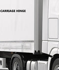 Built Tough Heavy Duty Truck Door Hinge With Galvanized Iron Carriage Shaft For Trailer Door 8.5mm Hole Diameter, Smooth Opening, Sturdy Build, Easy Install, Reliable Performance For Truck Side Doors. truck side door close-up
