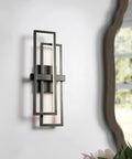 Sleek Black LED Wall Light Sconce 20W 1800 Lumen Triac Dimmable Indoor Fixture For Hallway Stairs Living Room Bedroom Bathroom Vanity Wall Mounted 8 Inch Long By 21.2 Inch Wide