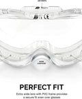 Front view of Clear Protective Lab Safety Goggles For Chemistry And Work Anti Fog Splash Resistant Eye Gear With Indirect Vent ANSI 287.1 Approved