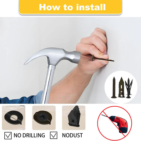 Installation guide for Self Drilling Drywall Anchors Kit 150Pcs With Screws Zinc Plated Steel Two Sizes Expansion Screws.