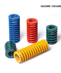 Premium Copper Round Plates 5 Pack Solid Brass Alternative Industrial Grade Spring Hardware Compatible, colorful springs in blue, red, green, and yellow.