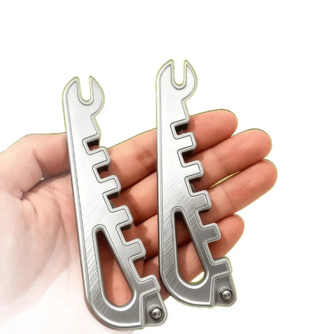 Quick Repair Glasses Tool For Bent Earpieces And Misaligned Nose Pads, Easy Frame Calibrator with ergonomic nonslip grip shown in hand