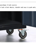 Heavy Duty Steel Rolling Tool Cabinet Featuring Auxiliary Workbench Top And Glide Out Drawers For Garage Setup That Handles Your Gear No Sweat At All, showcasing polyurethane 4-inch casters.