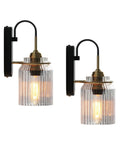 Top Shelf Modern Led Wall Sconces With Up And Down Lighting For Chill Bedrooms And Casual Living Rooms Smooth Interior Wall Lamps Perfect For Hallways And Vanity Areas Real Deal Double Pack, glass design with black and gold accents.