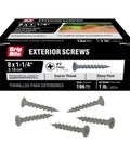 Heavy Duty Exterior Deck Screws For Pressure Treated Lumber Phillips Bugle Head Coarse Thread 1 1/4 In By 9 Gauge in a one pound box