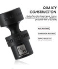 Shallow Impact Universal Joint Swivel Socket Set Three Eighths Inch Drive SAE Fractional Range From Five Sixteenths To One Inch Twelve Piece Chrome Molybdenum Steel With Flexible Wobble Heads Rugged Pro Grade Build close-up of a 13/16 socket showing chrome molybdenum steel construction.