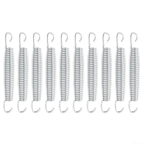 Heavy Duty 10-Pack Extension Springs Steel 50KG Load Capacity 17.8cm for Garage Doors and Farm Machinery.