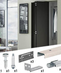 Closet Door Hardware Kit For Two Folding Panels With A 29 Inch Ceiling Track Cut To Fit Opening Supports Up To Thirty Lbs Per Door