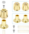 2 Pack Metal Golden Shower Knobs Replacement For Pfister Verve Shower Faucet Handle Easy Install Dope Durable Zinc Alloy Upgrade