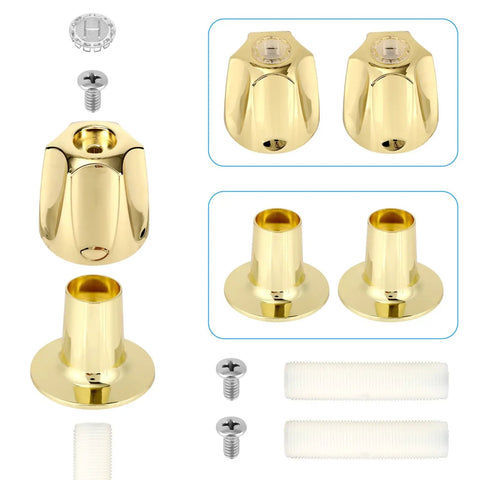 2 Pack Metal Golden Shower Knobs Replacement For Pfister Verve Shower Faucet Handle Easy Install Dope Durable Zinc Alloy Upgrade