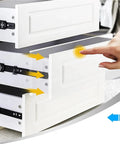 Push To Open 45mm Drawer Slides With Quiet Glide Three-Section Rail, Soft Rebound And Smooth Opening, Ten Inch Length, 25 Cm, No Jam Performance For Kitchen, Office And Workshop Drawers.