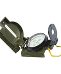 Durable Wilderness Survival Compass for Orienteering and Outdoor Navigation, folding metal with 360-degree scale and lid open