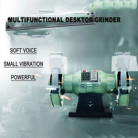 5 Inch Bench Grinder Cranking 3000 Rpm Pure Copper Motor Runs Smooth Low Vibration Spark Arrestor Eye Shield Included With Dual 36 And 60 Grit Grinding Wheels And Safety Glasses 120W