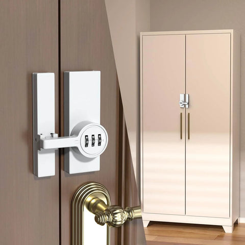 Keyless 3 Digit Mechanical Password Lock For Cabinets And Barn Doors 180 Degree Flip Latch Combination Privacy Safe