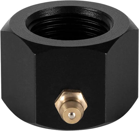 Black Marine Steering Tube Grease Nut And Fittings With Cable Lube Tool For Boat Steering Systems, anodized aluminum.