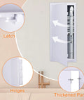 Real Deal Plastic Drywall Access Panel 14 X 29 Inch With Concealed Hinge for Ceiling showing latch, hinges, and thickened panel.
