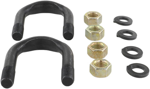 Beefed Up U Bolt Kit For 1410 Series Driveshaft Components With Bearing Strap And End Yokes Mounting Hardware showing U-bolts and nuts