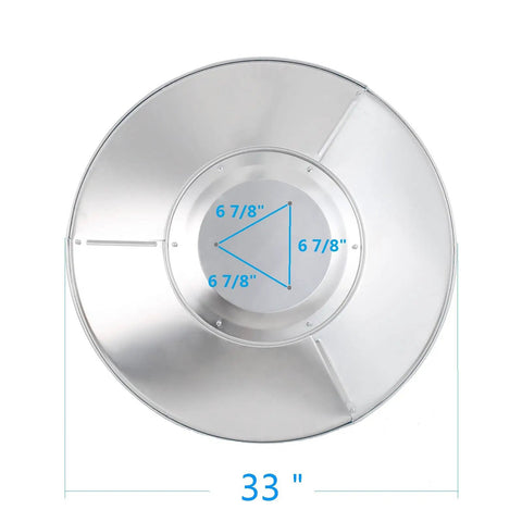 Top view of Two Pack 33 Inch Patio Heater Reflector Shields Aluminum Dome Top For Propane Outdoor Heaters With Big Coverage