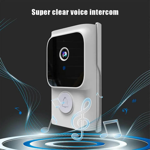WiFi Smart Video Doorbell Cam With Chime, 720P HD Video, Wireless Security Doorbell side view highlighting microphone feature