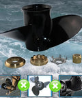 Mercury Outboard Propeller Replacement For 40 To 140 HP Boats With Hub Kits Included, 15 Spline, Right Hand Rotation