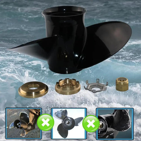 Mercury Outboard Propeller Replacement For 40 To 140 HP Boats With Hub Kits Included, 15 Spline, Right Hand Rotation