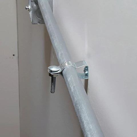 20 Pack Lighting Conduit Hangers For One And A Half Inch Galvanized Conduit Clamps With Carriage Bolts And Nuts securely installed
