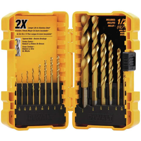 14-Piece Titanium Nitride Speed Tip Drill Bit Set For Metal, Wood, And Plastic With No Spin Shanks, Quick Start, Durable Case, Built To Last, Longevity Boost Kit Included, Pro Grade Finish For Fast, Clean Drilling