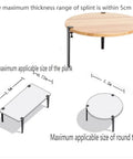 Four Piece Metal Table Clamp Legs For DIY Tables And Desks, showing different table shapes and sizes with clamp attachment