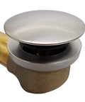 Solid Brass Bathtub Drain Overflow Box With Ball Joint Satin Nickel Finish showcasing the rotary knob assembly detail.