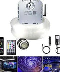 Car Home Use 32W RGBW Twinkle Sound Activated Fiber Optic Lights Kit With App Control, cables, remote, app, starry ceiling visuals