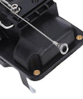 No Fuss Direct Drop In Power Trim Actuator Motor Assembly for Mercury Sterndrive Engines with hydraulic lines and cover.