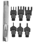 Flat Prong Leather Chisel Set With Interchangeable Heads Carbon Steel Leather Punch Tool For DIY Leather Craft High Hardness