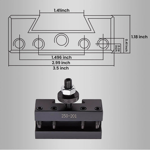 Front view of maXpeedingrods 250-201 BXA #1 quick-change lathe tool post holders set of 5 for BXA posts 250-200/250-222