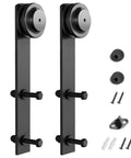 Sliding Barn Door Hangers I Shape Black 2 Pack For 170 Lb Doors Heavy Duty Fits 1 3 8 Inch To 1 3 4 Inch Panels Solid Steel