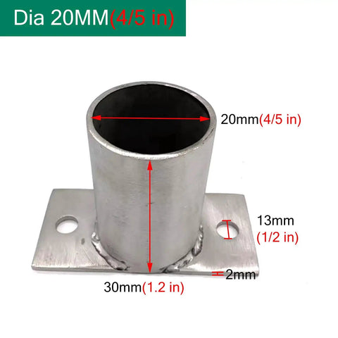 Sturdy Stainless Steel Fence Post Brackets For Concrete Bases, Adjustable Post Base Anchors For Decks, Porches, Handrails, Railing And Pergolas, No Fuss DIY Gazebo Fencing Kit Hardware, 20mm Diameter