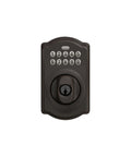 Front view of Camelot Keyless Entry Electronic Keypad Deadbolt Lock with Aged Bronze Finish for Front Door Entry No Key Needed Up to 19 Access Codes